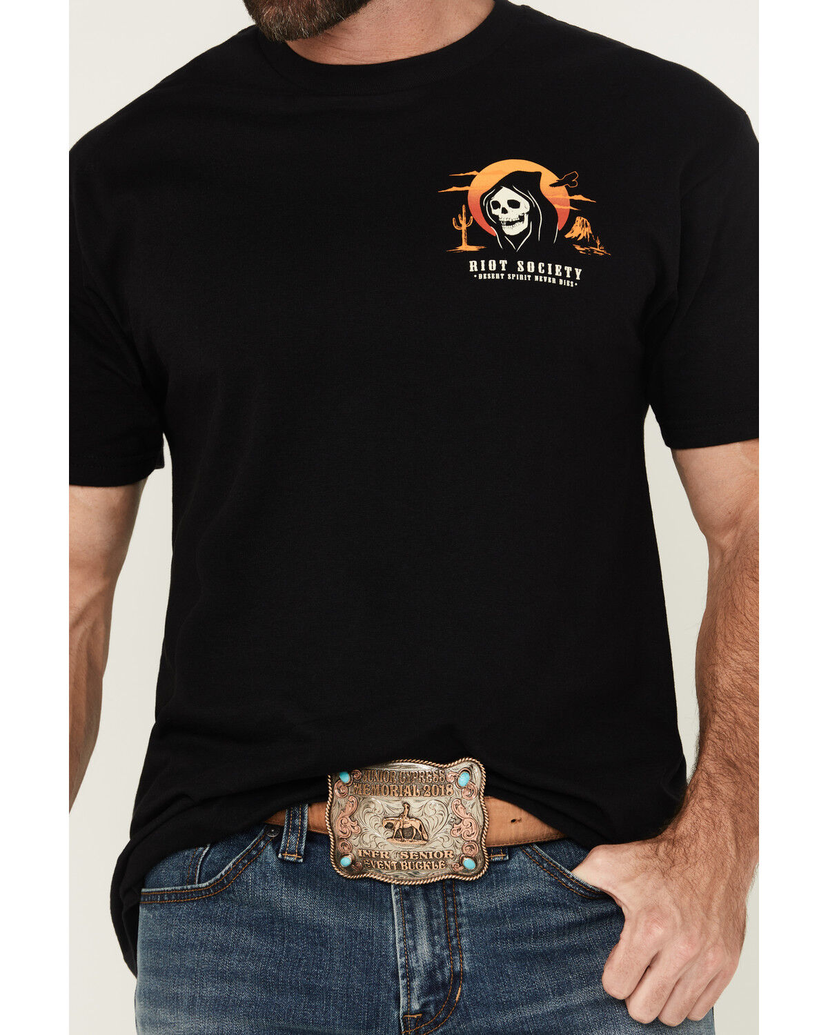 Image #4 - Riot Society Men's Boot Barn Exclusive Monarch Short Sleeve Graphic T-Shirt, Black, hi-res