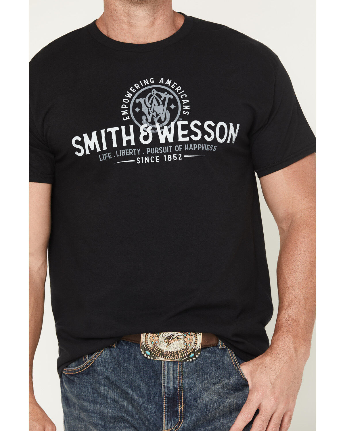 Image #3 - Smith & Wesson Men's Preserving Freedom Short Sleeve Graphic T-Shirt, Black, hi-res
