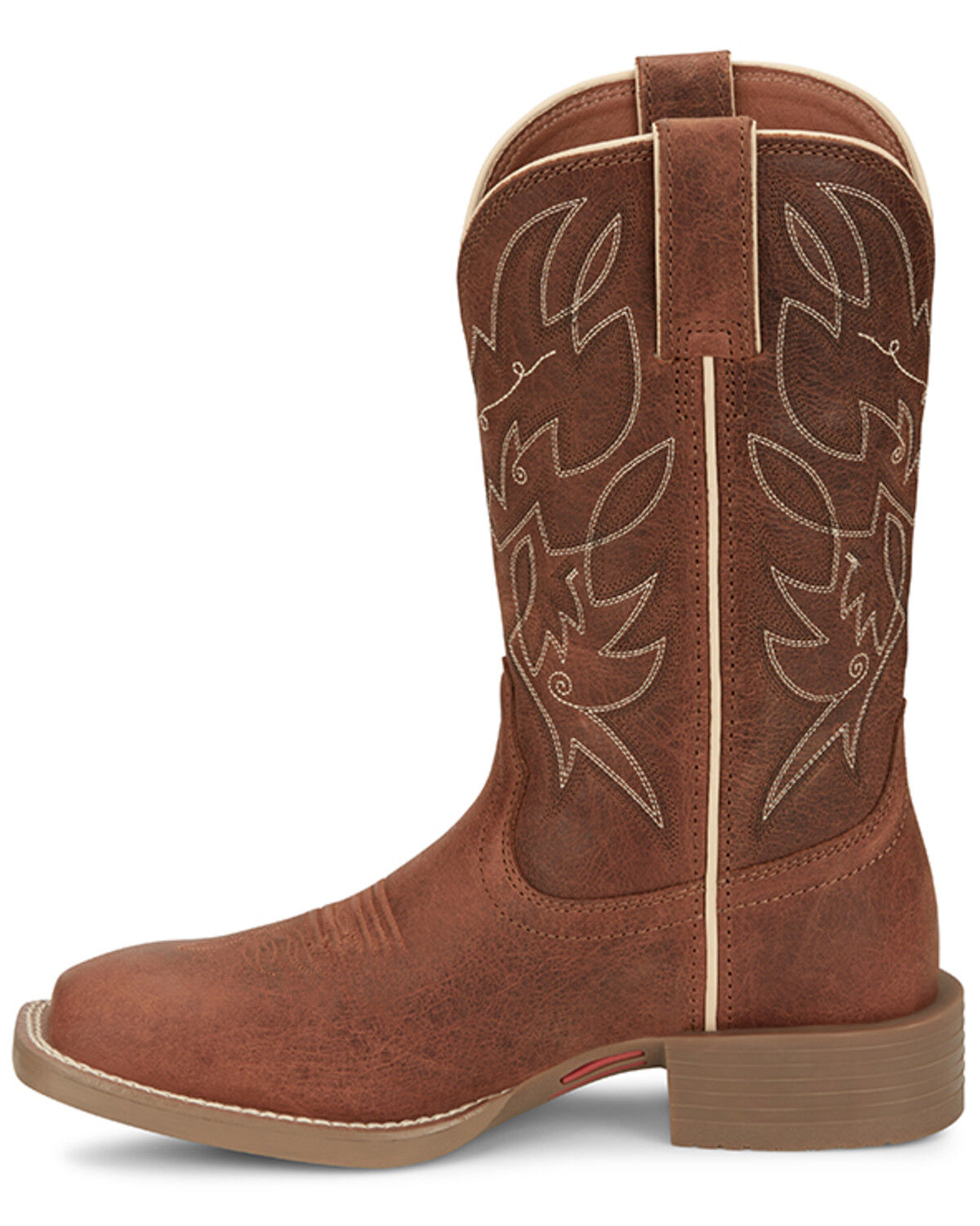 Image #3 - Justin Women's Halter Western Boots - Broad Square Toe, Cognac, hi-res