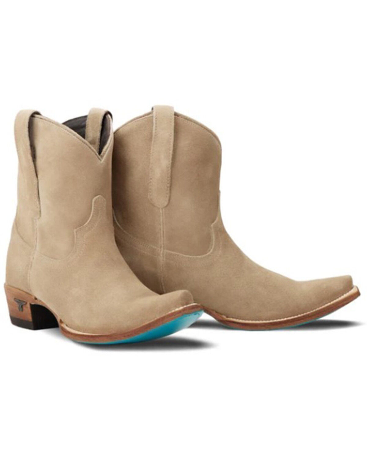 Image #1 - Lane Women's Emma Jane Suede Western Booties - Snip Toe, Brown, hi-res