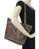 American West Women's Distressed Blue Ridge Zip Top Tote , Distressed Brown, hi-res
