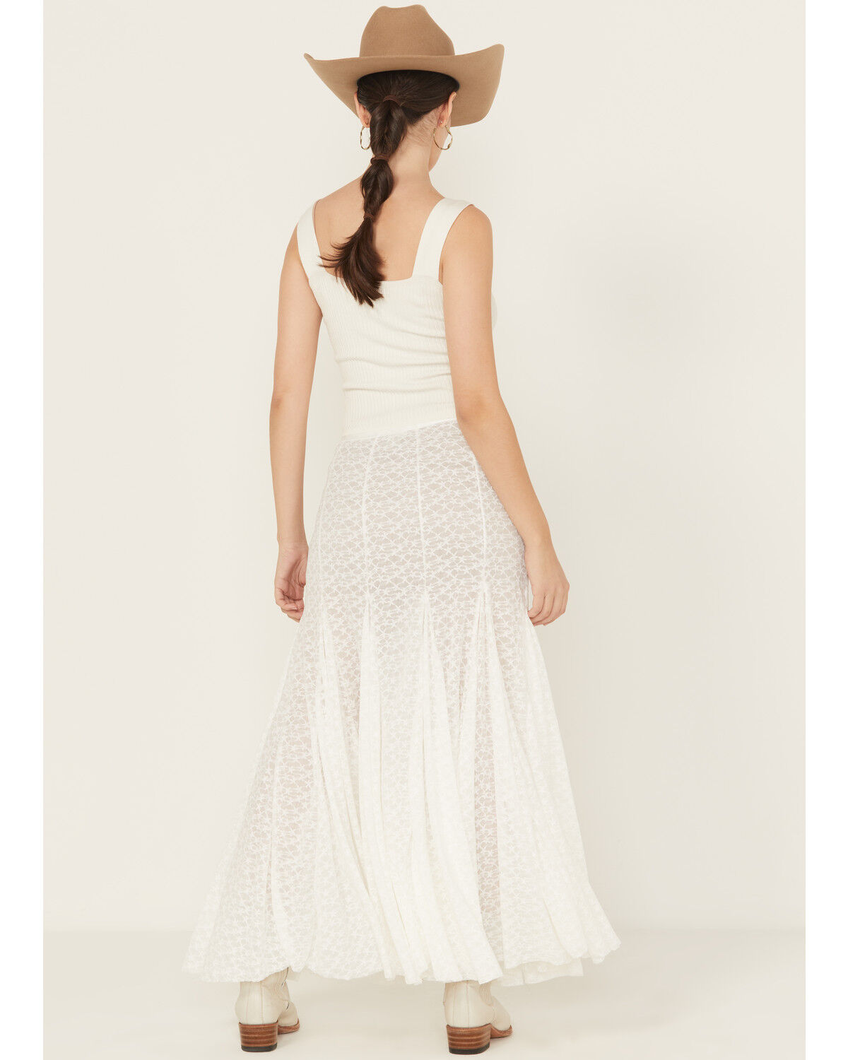 Image #3 - Free People Women's Kiss Kiss Lace Slip Maxi Skirt, Ivory, hi-res