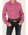Image #3 - Shyanne Girls' Ditsy Floral Print Long Sleeve Western Pearl Snap Shirt, Fuchsia, hi-res