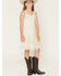 Image #1 - Shyanne Girls' Solid Faux Suede Fringe Sleeveless Dress, Ivory, hi-res