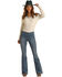 Rock & Roll Denim Women's Light Wash High Rise Flare Pull on Denim Jeans, Light Blue, hi-res