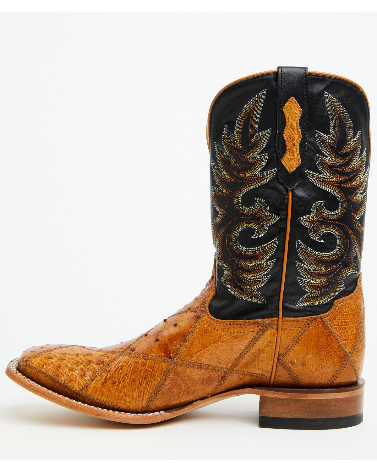 Image #3 - Cody James Men's Exotic Ostrich Patchwork Western Boots - Broad Square Toe, Tan, hi-res