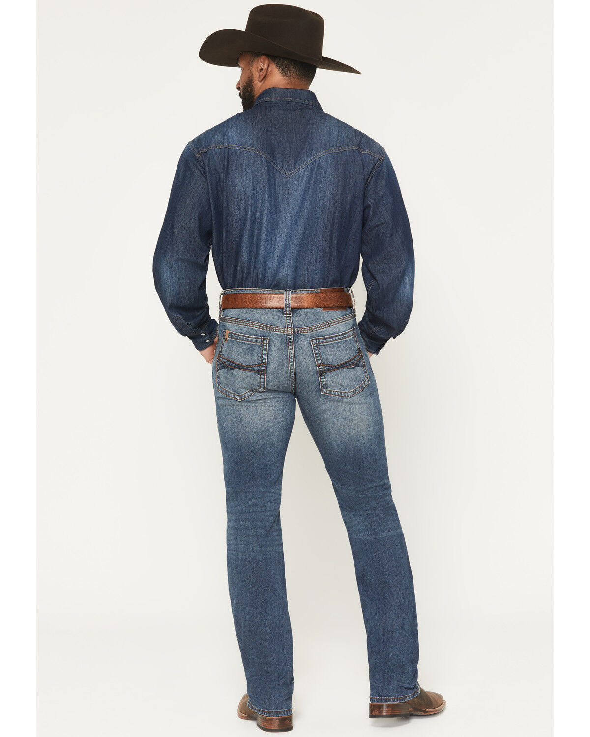 Image #3 - RANK 45® Men's Yuma Wash Ambush Slim Straight Stretch Denim Jeans, Medium Wash, hi-res