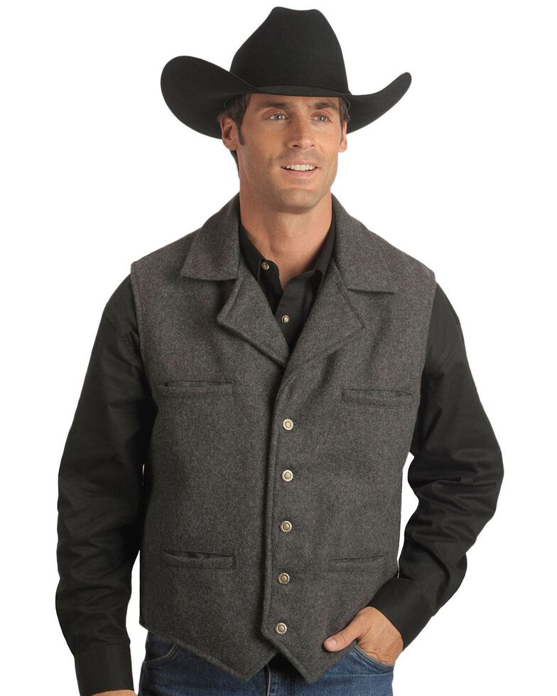 Schaefer Cattle Baron Wool Blend Vest, Charcoal Grey, hi-res