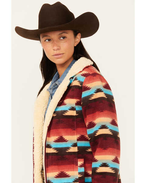 Image #2 - Outback Trading Co Women's Southwestern Print Fleece Dawn Jacket , Rust Copper, hi-res