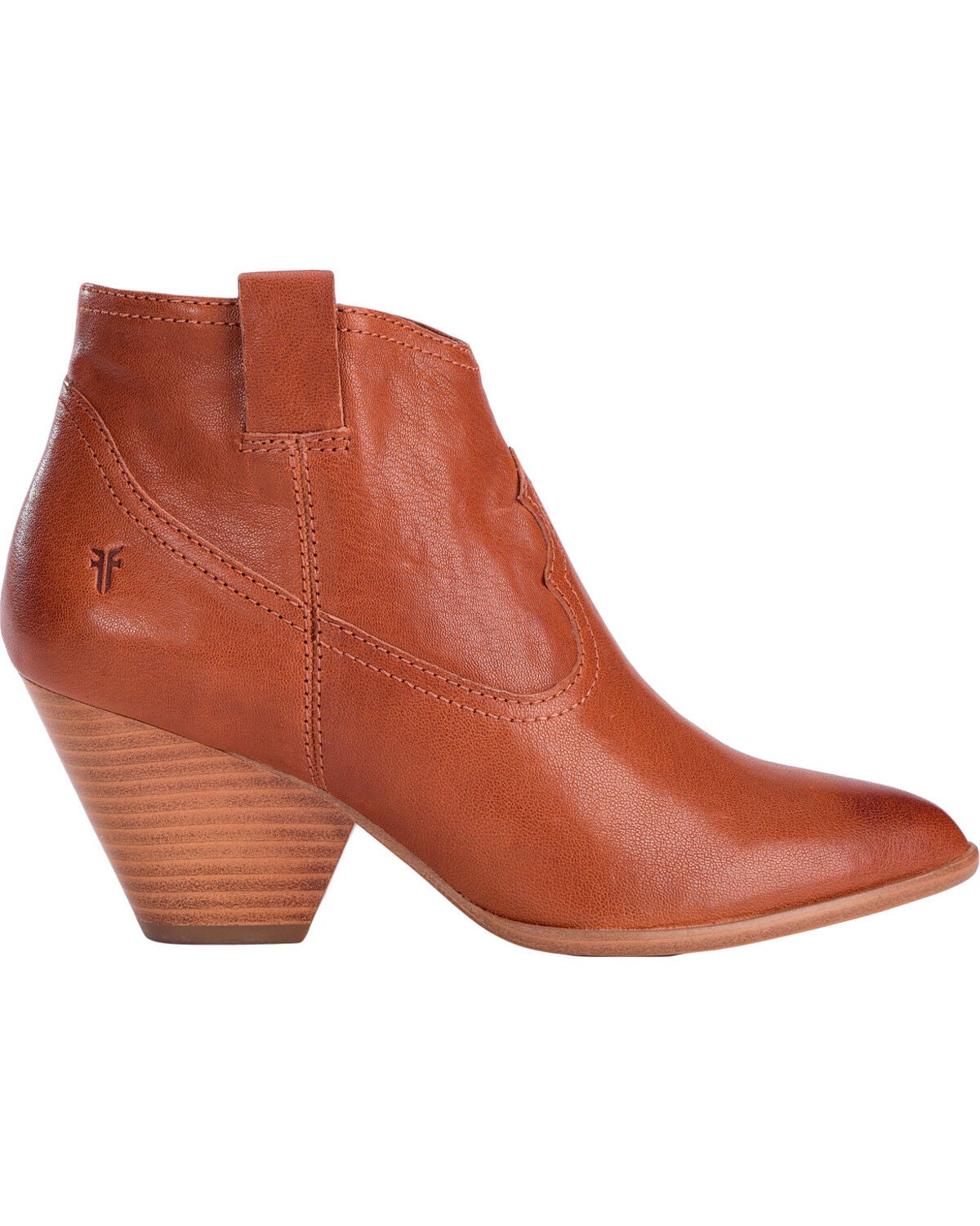 cognac pointed toe booties
