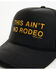 Image #2 - Rodeo Hippie Women's This Ain't No Rodeo Trucker Cap, Black, hi-res