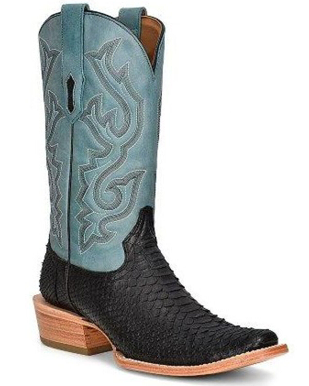 Image #1 - Corral Men's Exotic Python Western Boots - Square Toe, Black/blue, hi-res