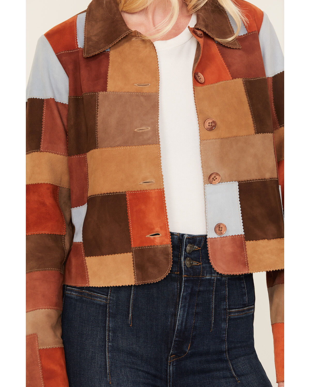 Image #3 - Shyanne Women's Short Patchwork Jacket, Caramel, hi-res