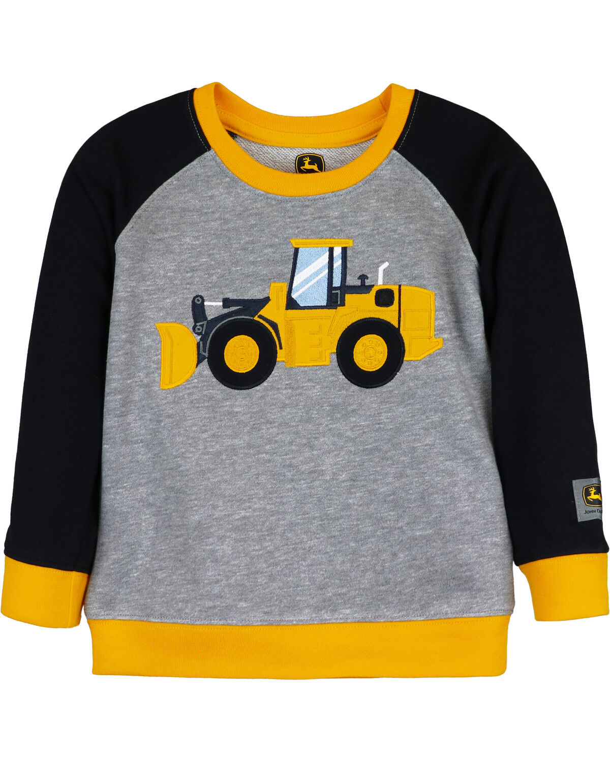 Image #1 - John Deere Toddler Boys' Construction Crew Embroidered Long Sleeve T-Shirt, Heather Grey, hi-res