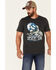 Image #1 - Flag & Anthem Men's Charcoal Burnout Howling Wolf Graphic Short Sleeve T-Shirt, Charcoal, hi-res
