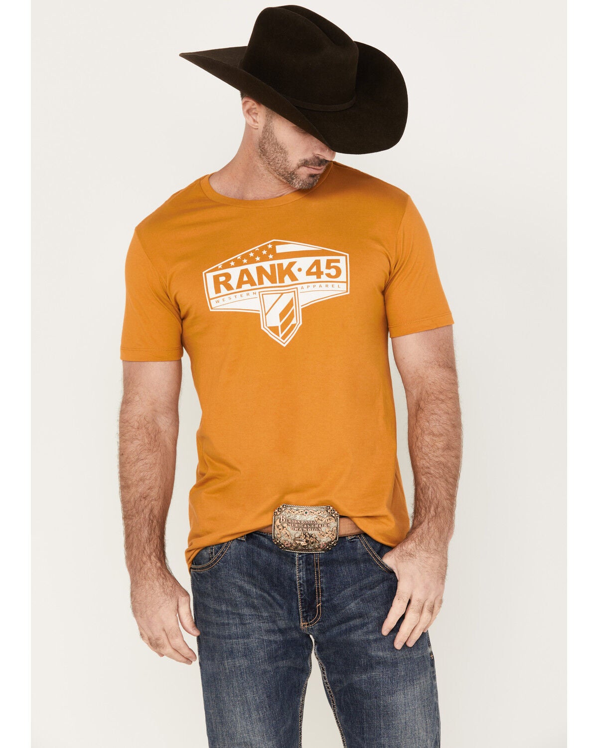 RANK 45&reg; Men's Classic Short Sleeve Graphic T-Shirt, Gold, hi-res