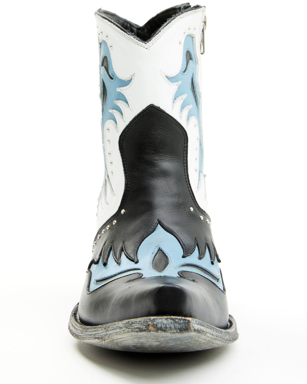 Image #4 - Old Gringo Women's Let Your Heart Western Booties - Snip Toe, Blue/white, hi-res