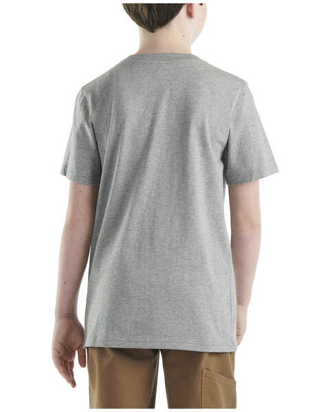 Image #3 - Carhartt Little Boys' Short Sleeve Logo Pocket T-Shirt , Charcoal, hi-res