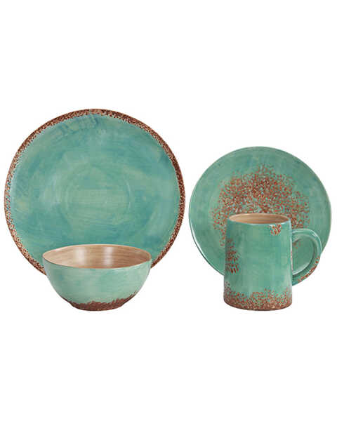 Image #1 - HiEnd Accents Patina Ceramic Dish Set, Turquoise, hi-res