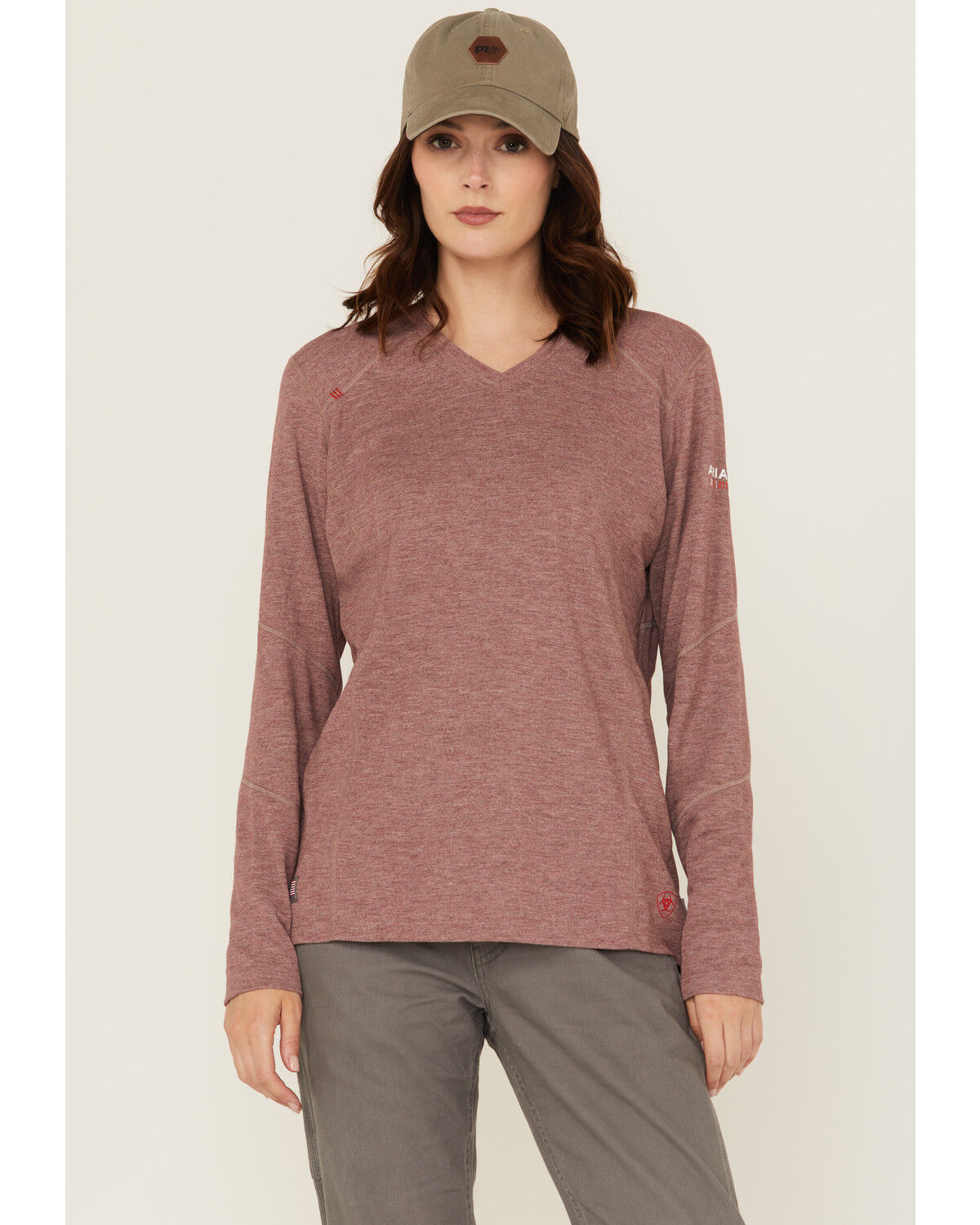 Image #1 - Ariat Women's FR Primo Long Sleeve Baselayer Work Shirt, Pink, hi-res