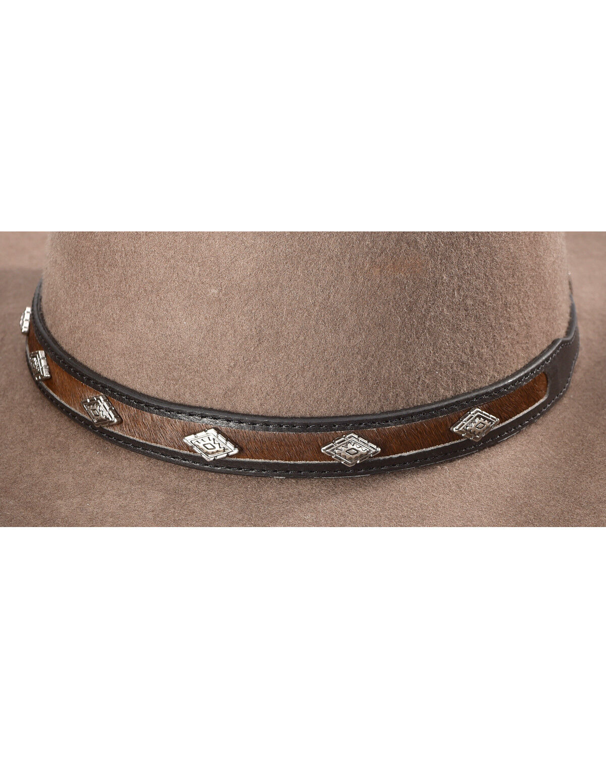 Image #3 - Cody James Diamond Studded Horsehair Hat Band, Black/brown, hi-res