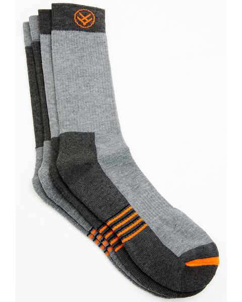 Image #2 - Hawx Men's Bodie Merino Wool Boot Socks - 2-Pack , Charcoal, hi-res