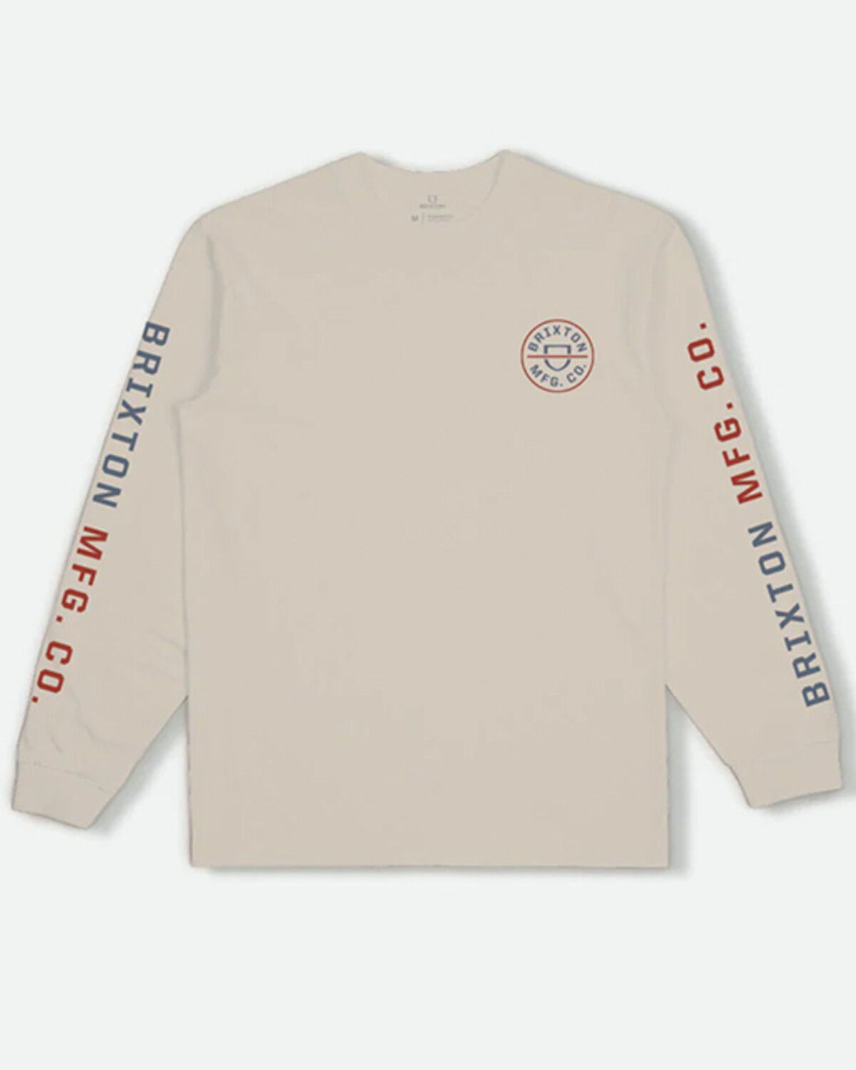 Image #1 - Brixton Men's Crest Long Sleeve T-Shirt, Cream, hi-res