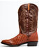 El Dorado Men's Exotic Full-Quill Ostrich Skin Western Boots - Medium Toe, Cognac, hi-res
