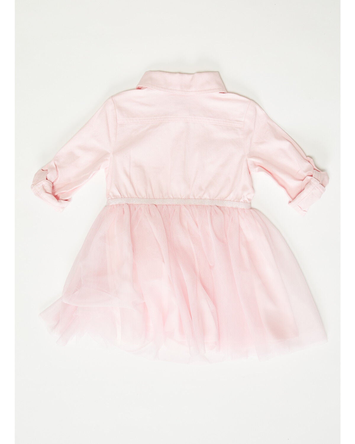 Image #2 - Sugar California Toddler Girls' Fringe Long Sleeve Button-Down Denim Tutu Dress, Blush, hi-res