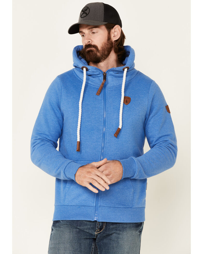 Wanakome Men's Zeus French Terry Zip-Front Hooded Sweatshirt , Blue, hi-res