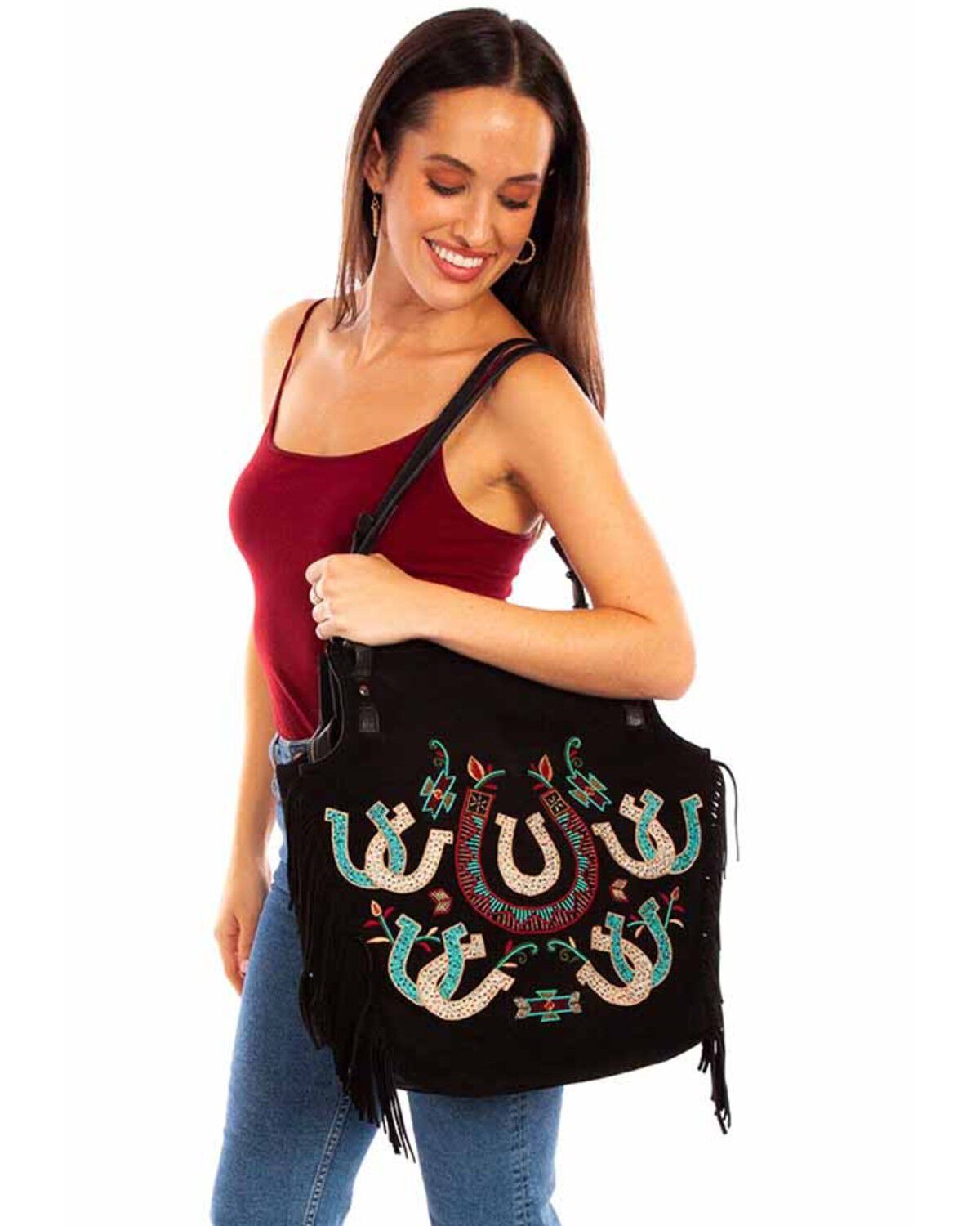 Image #1 - Scully Women's Horseshoe Tote, Black, hi-res