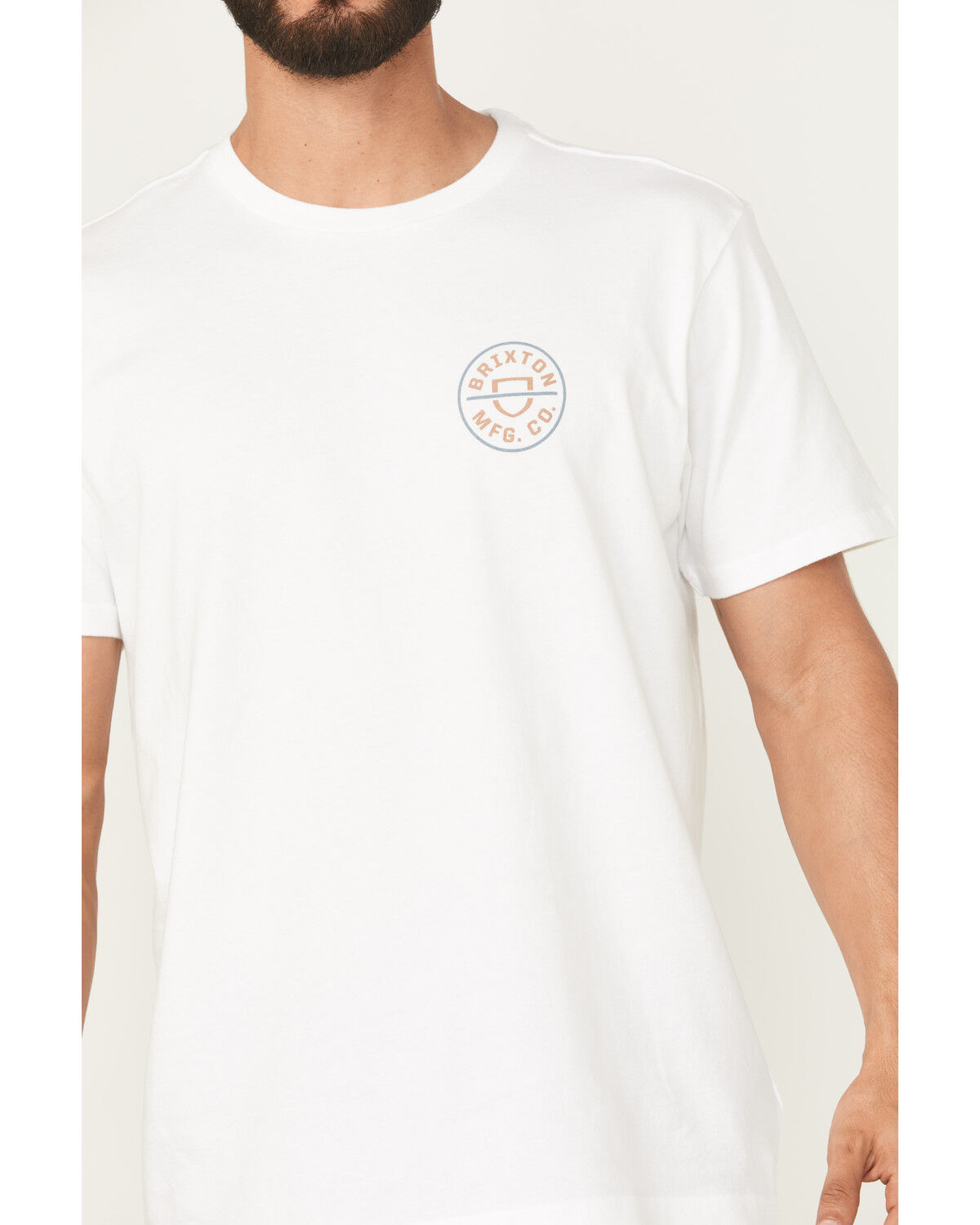 Image #3 - Brixton Men's Crest II Logo Short Sleeve Graphic T-Shirt, White, hi-res