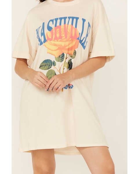 Image #3 - Girl Dangerous Women's Nashville Rose T-Shirt Dress , Natural, hi-res