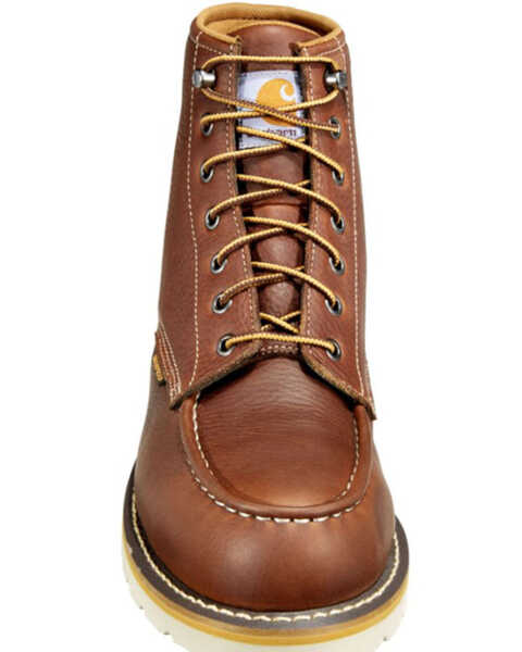 Image #4 - Carhartt Men's 6" Waterproof Wedge Boots - Moc Toe, Tan, hi-res
