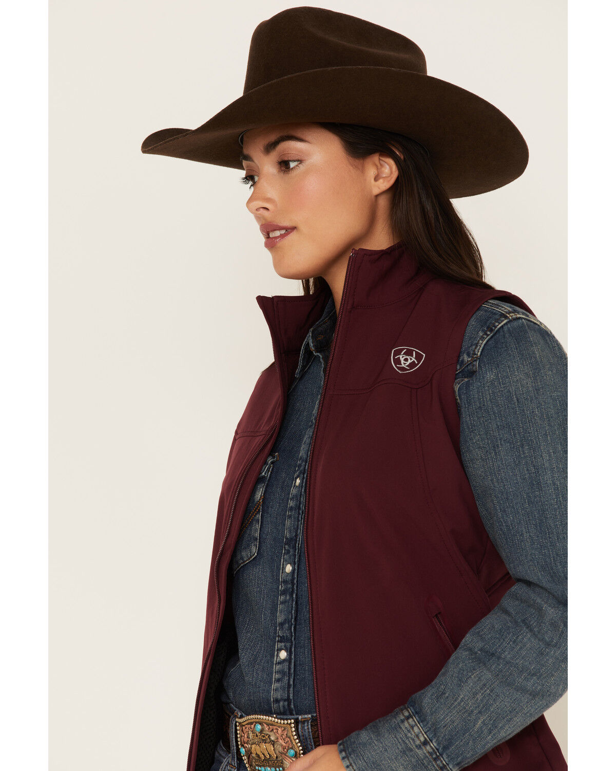 Image #2 - Ariat Women's Logo Embroidered New Team Softshell Vest, , hi-res