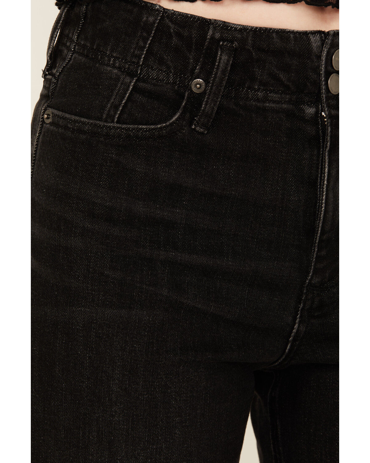 Image #2 - Dear John Women's Holly High Rise Wide Stretch Denim Jeans, Black, hi-res