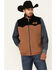 Image #1 - Cinch Men's Brown CC Color-Block Yolk Wool Zip-Front Vest , , hi-res