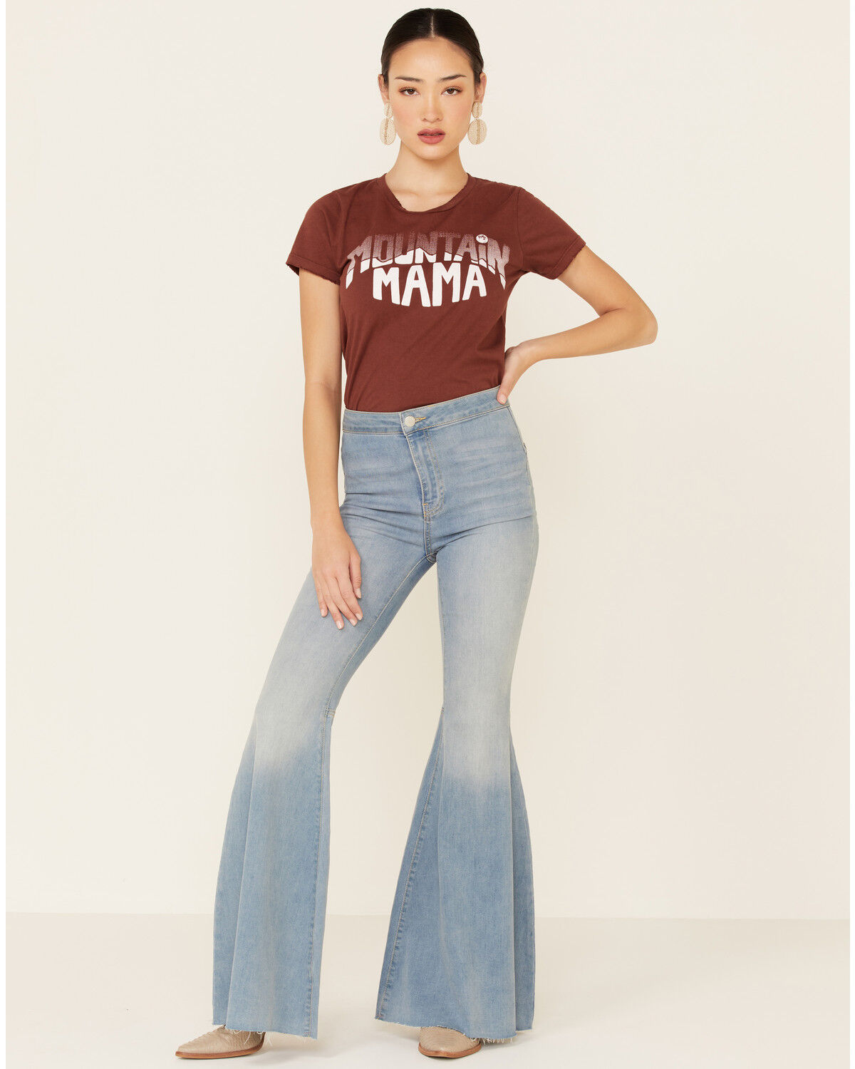 Image #2 - Bandit Brand Women's Rust Mountain Mama Graphic Tee, Rust Copper, hi-res