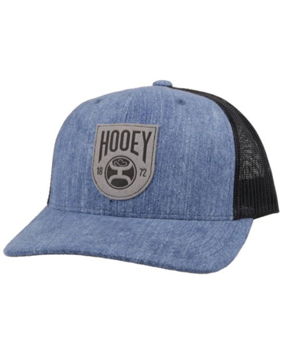 Hooey Men's Bronx Logo Patch Trucker Cap, Blue, hi-res