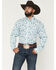 Image #1 - George Strait by Wrangler Men's Paisley Print Long Sleeve Button-Down Stretch Western Shirt - Tall, White, hi-res