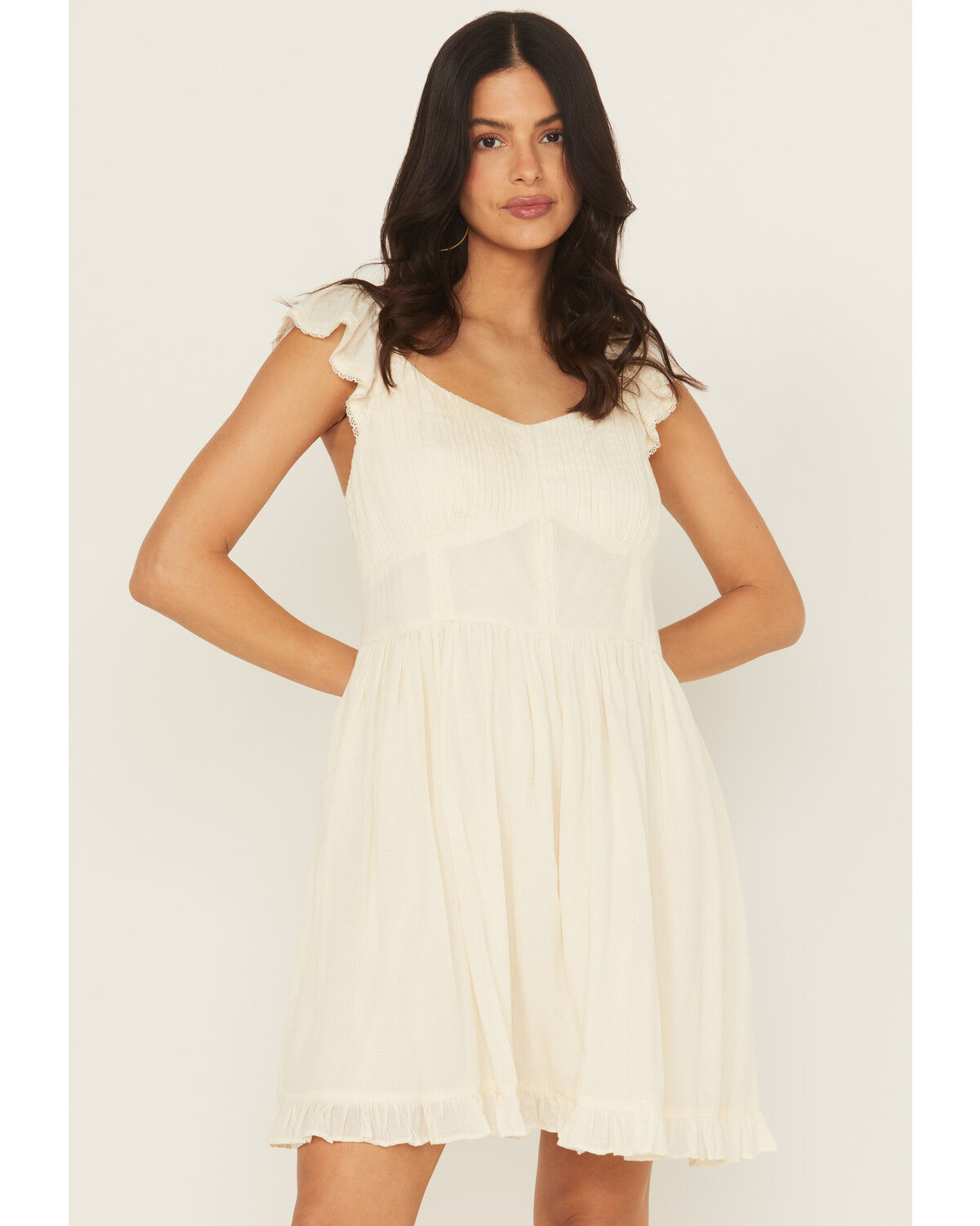 Image #1 - Shyanne Women's Tie-Back Mini Dress, Cream, hi-res