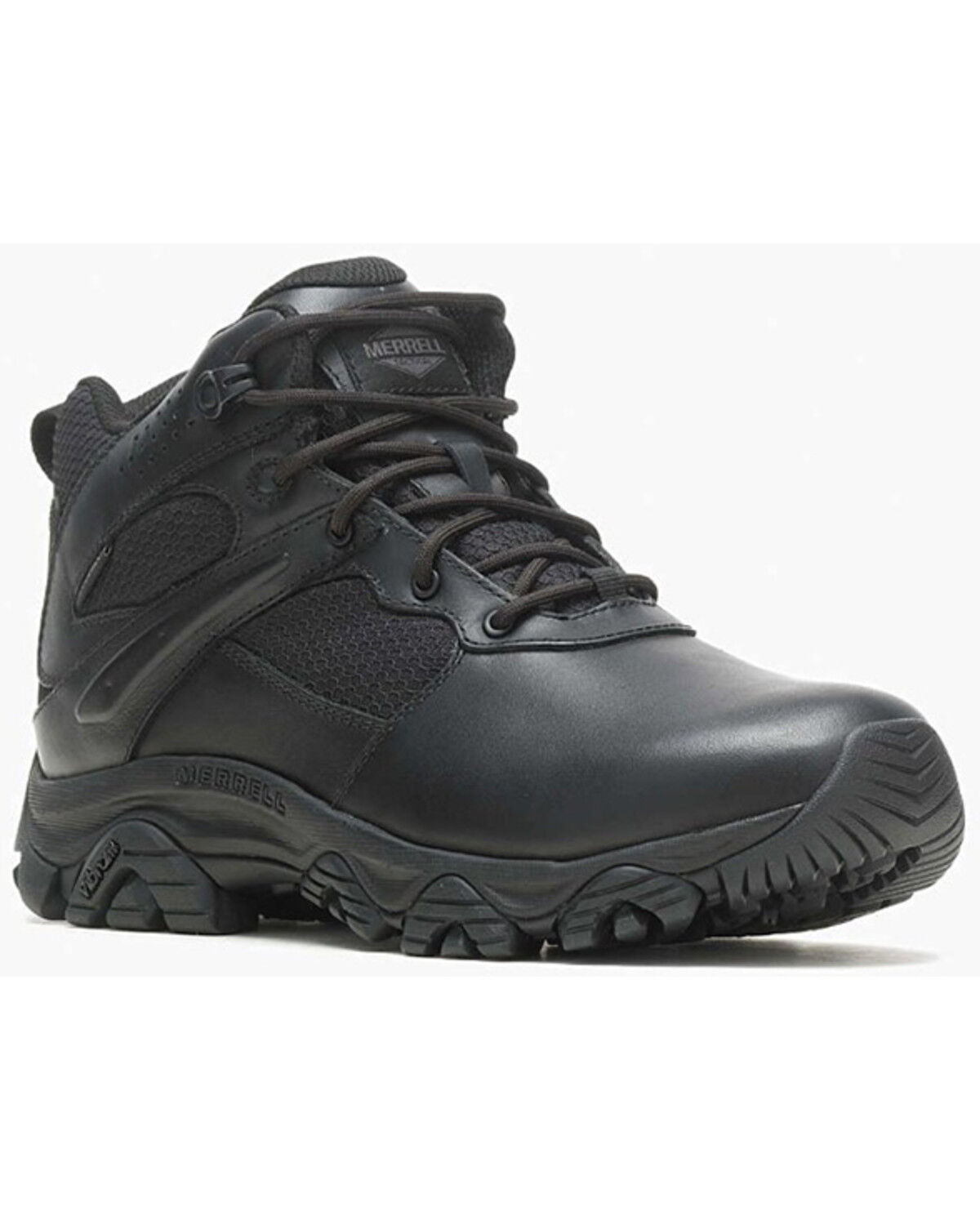 Image #1 - Merrell Men's Moab 3 Mid Tactical Response Waterproof Work Boots - Soft Toe, Black, hi-res