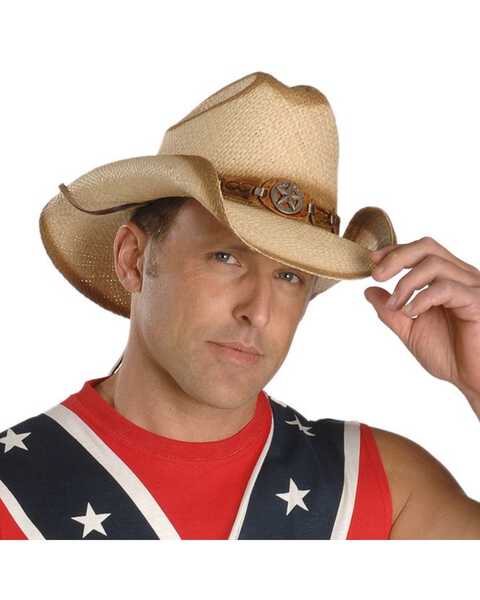 Bulllhide Men's Star Central Straw Cowboy Hat, Natural, hi-res
