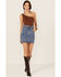 Wishlist Women's Demin Shirred Waist Mini Skirt, Blue, hi-res