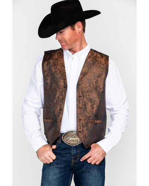 Image #1 - Cody James Men's Paisley Print Jacquard Button Front Vest , , hi-res