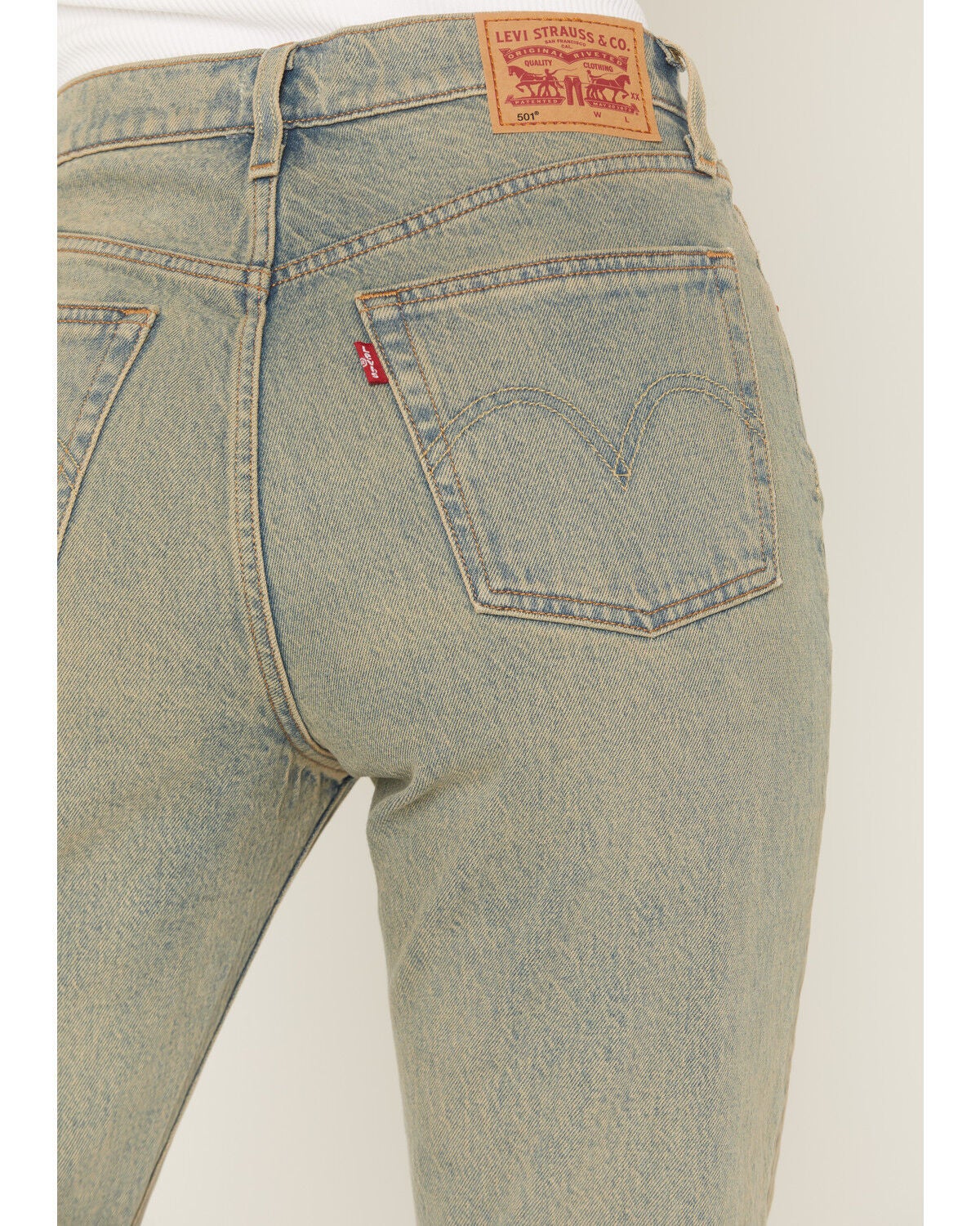 Image #4 - Levi's Women's 501&reg; Miners Business Medium Wash High Rise Straight Stretch Denim Jeans, Medium Wash, hi-res