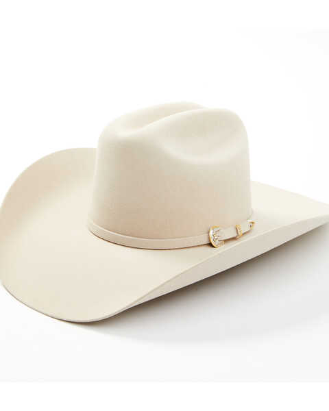 Serratelli Men's 10X Austin Silver Belly Cattleman Self-Band Western Hat , Silver Belly, hi-res