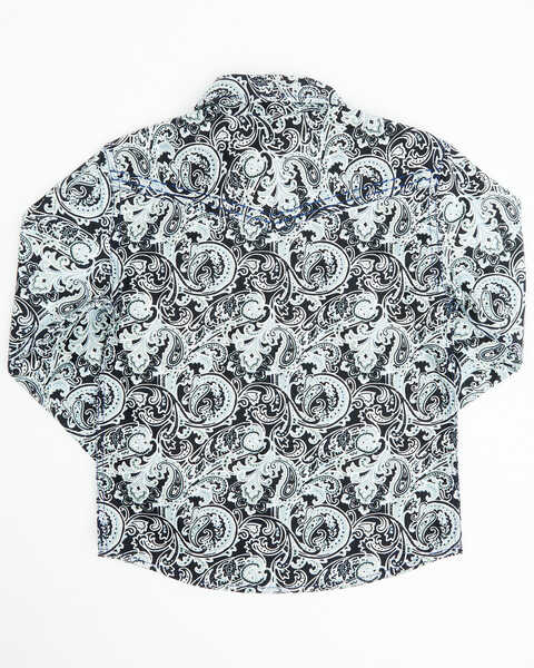 Image #3 - Cody James Toddler Boys' Showdown Paisley Print Long Sleeve Snap Western Shirt , Navy, hi-res