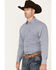 Image #2 - Rodeo Clothing Men's Medallion Print Long Sleeve Pearl Snap Western Shirt, Blue, hi-res
