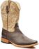 Roper Men's Tan Faux Leather Western Boots - Broad Square Toe, Brown, hi-res